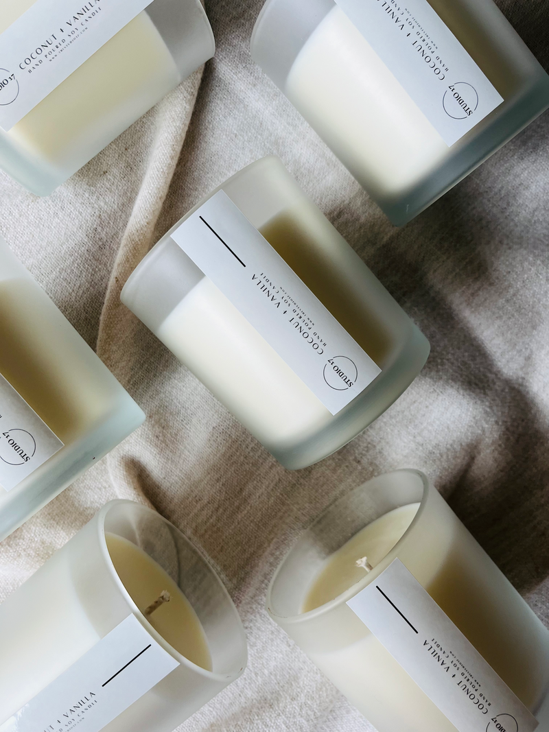 Coconut + Vanilla Scented Candle