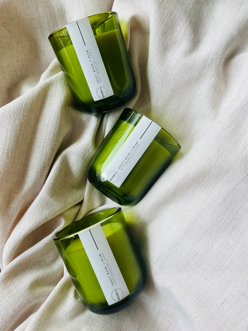 Sweet Basil + Pear Scented Candle