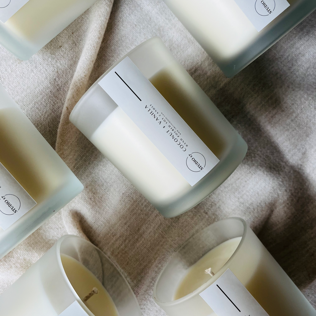 Coconut + Vanilla Scented Candle